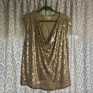 Michael Kors 2x Gold Sequin Top